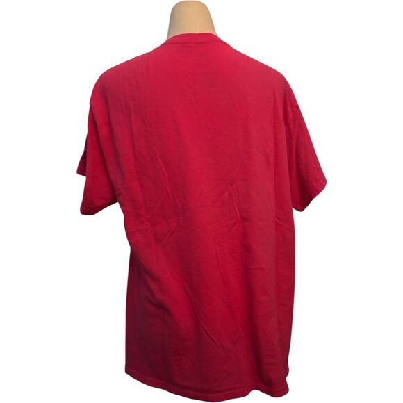 Nirvana Acid Wash Smiley Face Graphic Short Sleeve Band Tee, Pink, Size Large - Picture 3 of 3